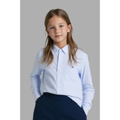 Gant Striped Shield Poplin Shirt Light Blue
