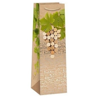 ARGUS Dárková papírová taška NATUR na víno T3N (11 x 36 cm) 07340130