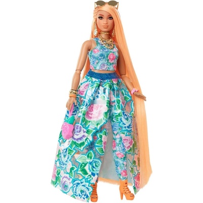 Mattel Mattel Barbie Extra Fancy кукла със синя рокля на цветя (HHN14)