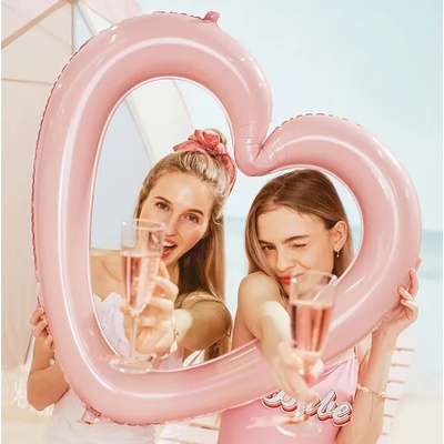 PartyDeco 73 cm fóliový balónek Rámeček Srdce