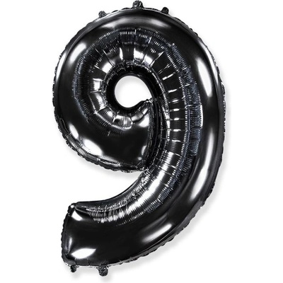 FLEXMETAL Balón foliový číslice ČERNÁ BLACK 102 cm 9