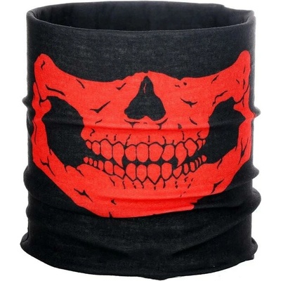 Multifunkčná šatka Skull čierno-červená