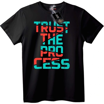 NOONEBRAND Тениска Имай доверие в процеса - 7XL, Black