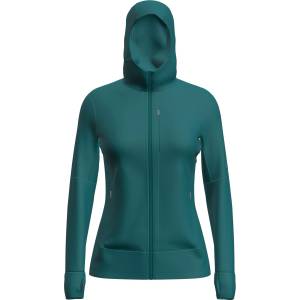 Icebreaker Дамско вълнено яке Icebreaker Women's Merino 260 Quantum IV L/S Zip Hoodie Merino hoodie - Tidal Teal - размер XS (105-5158-1211)
