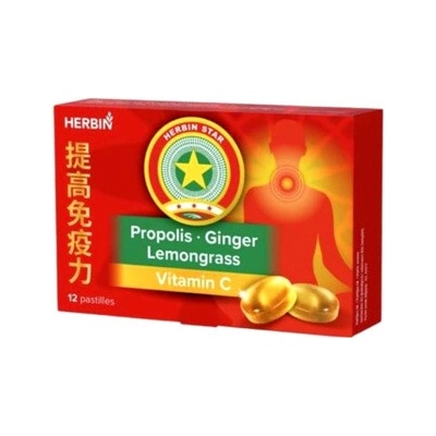 Herbin Propolis, zázvor, voňatka, vitamin C 12 pastilek