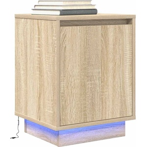 vidaXL Нощен шкаф с LED осветление Дъб Сонома 38x34x50 cm (861269)
