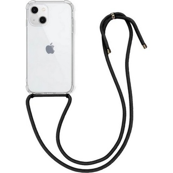 Púzdro TopQ iPhone 13 mini silikón s čiernou šnúrkou čiré