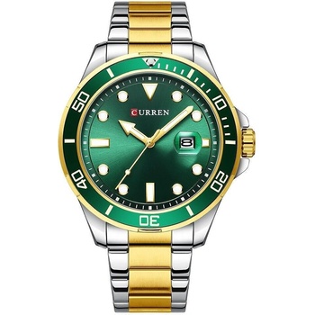 Curren Мъжки часовник Curren Perlative, Неръждаема стомана, Златист / Зелен (CURREN-8388-GOLD-GREEN)