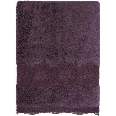 Soft Cotton ručník Stella s krajkou 50 x 100 cm švestková