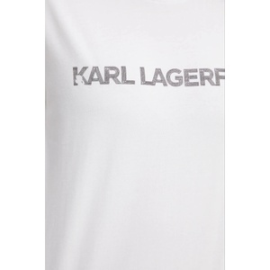 Karl Lagerfeld Памучна тениска ELONGATED LOGO (A3W17102)