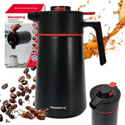 Klausberg termos na nápoje 2,5 l černý červený