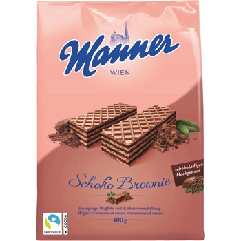 Manner Какаови вафли Manner Choco Brownie с допълнителен шоколадов крем 400 г