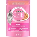 Purina One Junior mini filetky s lososem a mrkví ve šťávě 26 x 85 g