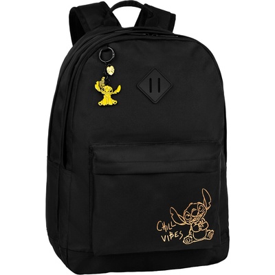 Colorino batoh Scout Stitch 3 kapsy černý se zlatým potiskem