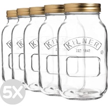 Kilner zaváracie poháre so skrutkovacím vekom 5 x 1000ml