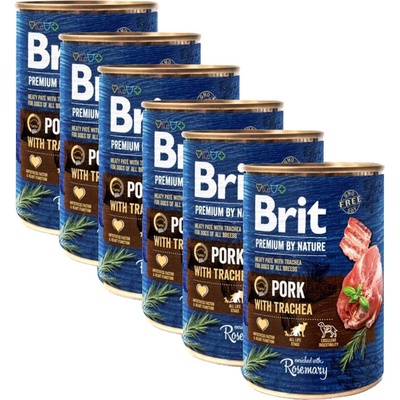 Brit Консерва Brit premium by Nature Свинско и Трахея 6 x 400 г