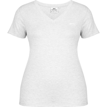 Slazenger Дамска тениска Slazenger Ladies V Neck Tee Shirt - Ice Grey Marl