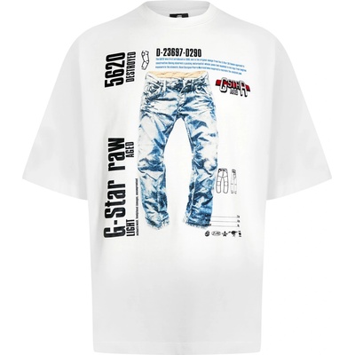 G Star Тениска G Star Modelkit Print Boxy T-Shirt - Wht Elwood