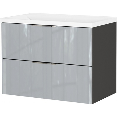 Germania Сив гланцов стенен шкаф за мивка 81x61 cm Celano - Germania (9085-587)