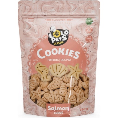 Lolopets Sušenky Kostičky Mořské Plody s lososem 350 g