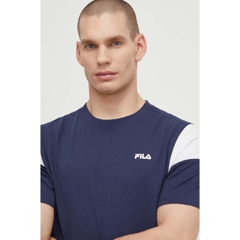 Fila Памучна тениска Fila Tsingoni в тъмносиньо с десен FAM0629 (FAM0629)