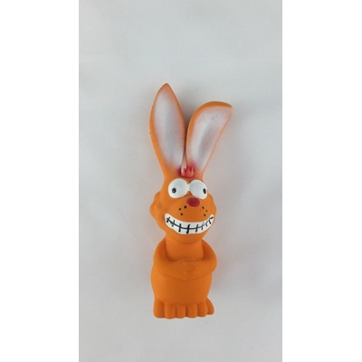 Salač Zajíc pískací oranžový LATEX 17 cm