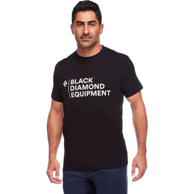 Black Diamond pánske tričko Stacked Logo Tee čierne