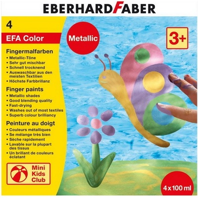 Eberhard Faber Prstové farby metalické 4 x 100 ml