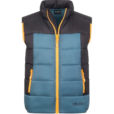 TROLLKIDS Детски синтетичен елек Trollkids Kid's Hardanger Vest Synthetic vest - Black / Steel Blue / Mango - размер 140 (EU) (703-4663-0117)