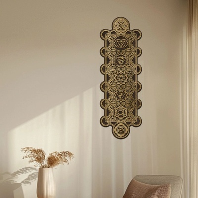 dřevo života Dřevěná dekorace Čakrový panel Rozměry (cm): 20x60, Zvolte barvu dekoru: Dub zlatý-Wenge