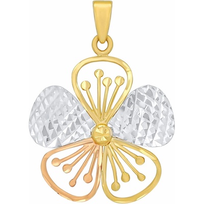SILVEGO Zlatý prívesok Floriana zo žltého, bieleho a ružového zlata FNN22140PGYWR