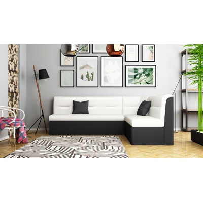 DST Кухненски ъгъл Janet-dst, черно и бяла кожа