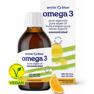 Arctic Blue Vegan Omega 3-6-9 Algae 375 mg DHA + 75 mg EPA + ALA + Vitamin D 150 ml