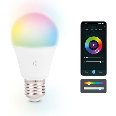 Ksix múdra žiarovka SmartLED, 9W, 806lm, A60, E27, RGB + CCT