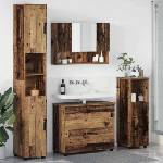 vidaXL Комплект мебели за баня 4 бр. Старо дърво 35 x 30 x 192 см (3393051)