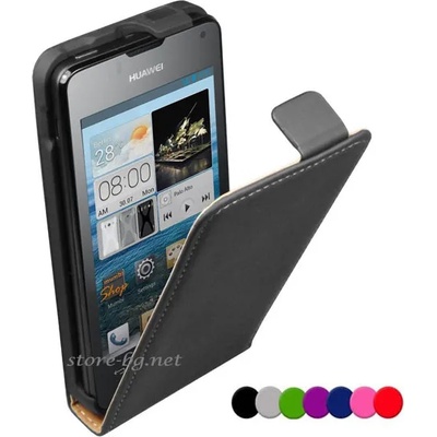 Huawei Ascend Y320 Флип2 Кожен Калъф + Протектор