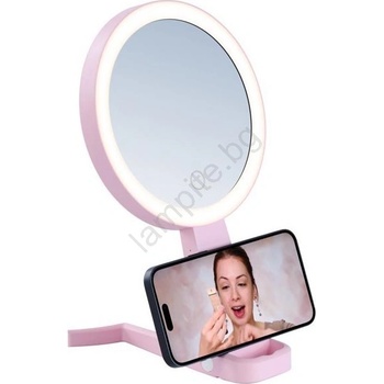 Immax 09102L - LED+CCT Димируемо козметично огледало SWEET LED/3W/5V розово (IM1442)