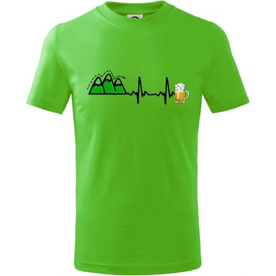 EKG z hôr na pivo tričko detské Apple Green