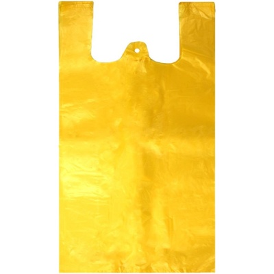 Mikroténová taška, nosnosť 15 kg, dĺžka 70 cm, šírka 35 cm, záložka 21 cm, žltá, 100 ks