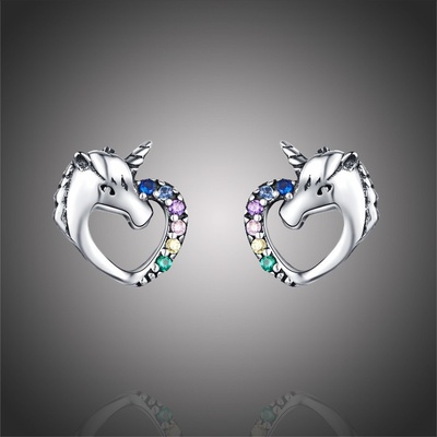 Grace Silver Jewellery stříbrné se zirkony Jednorožec E-SCE611 stříbrná