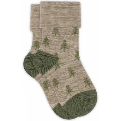 mpDenmark SLABÉ MERINO PONOŽKY MP DENMARK HUGO SOCKS LIGHT BROWN MELANGE