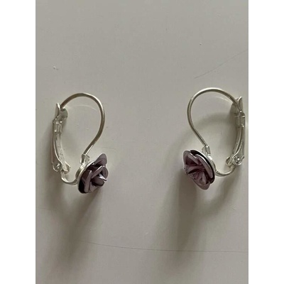 Fashion Jewelry náušnice růžička kovová fialová 4-a353