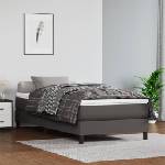vidaXL Матрак с покет пружини средна твърдост сив 120x190x20 см изкуствена кожа (4007152)