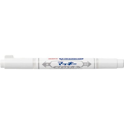 Zebra Лаков маркер с двоен край ZEBRA Mckie на маслена основа изключително фин 0, 7-1, 2 mm бял 57576 (57576)