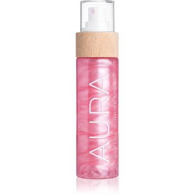 AURA Peptide Shimmer Spray хидратиращ спрей с блясък с аромат Strawberry Cheesecake 100ml