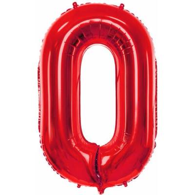 vybavsenaparty Fóliová číslice červená '0' 86 cm