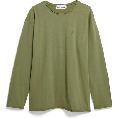 ARMEDANGELS Мъжка блуза с дълъг ръкав ARMEDANGELS Jaames Longsleeve Brushed Longsleeve - Fatigue Green - размер XL (216-8457-0214)