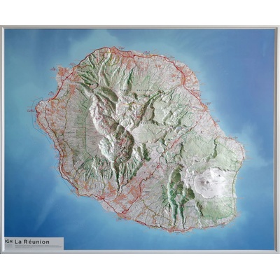 IGN Reunion - plastická mapa 113 x 93 cm – Zboží Dáma