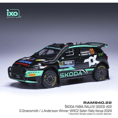 IXO Škoda Fabia Rally2 Safari Rally Kenya 2024 22 Greensmith Andersson 1:43