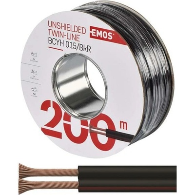 Emos 2x0,15mm2 čierno/červená S8130 200m
